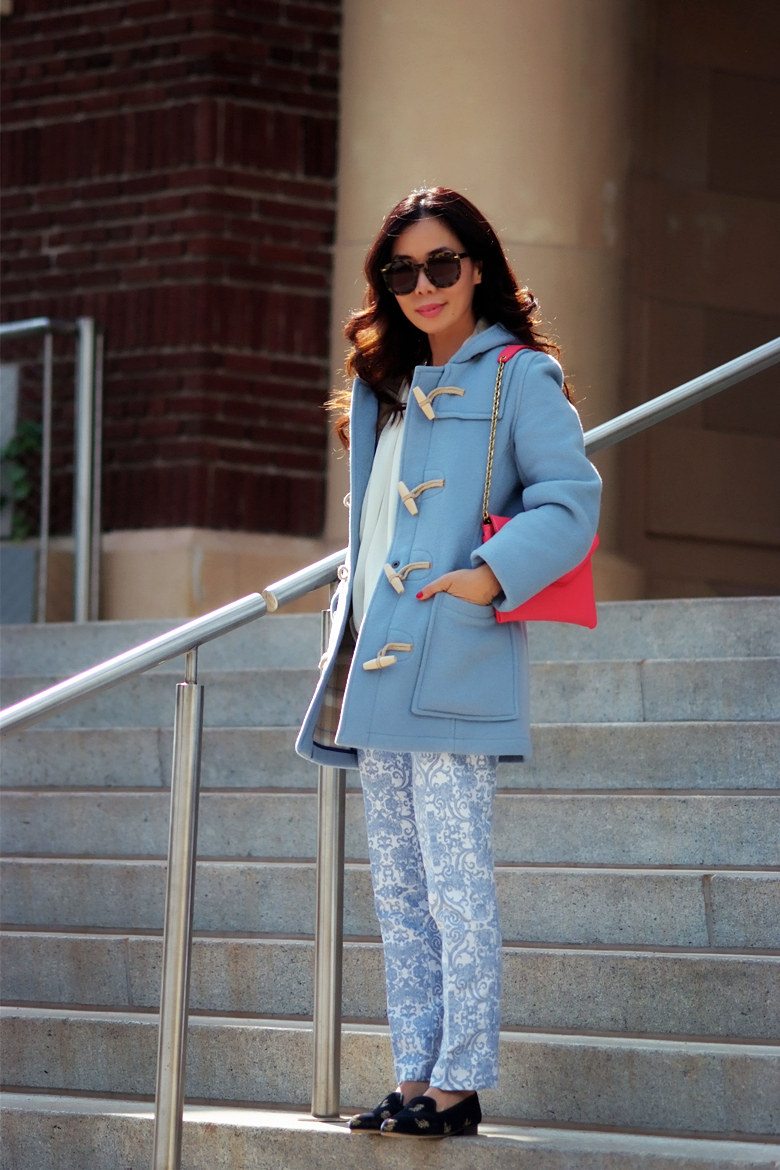 HallieSwanon-Ice-Blue-Toggle-Coat-Floral-Print-Pants-Pink-clutch-Suede-Flats_3.jpg