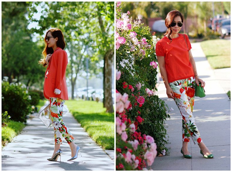 Red Blazer, floral and silver_1