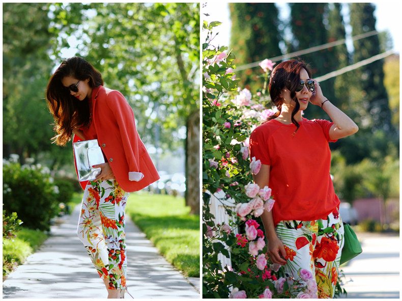 Red Blazer, floral and silver_2