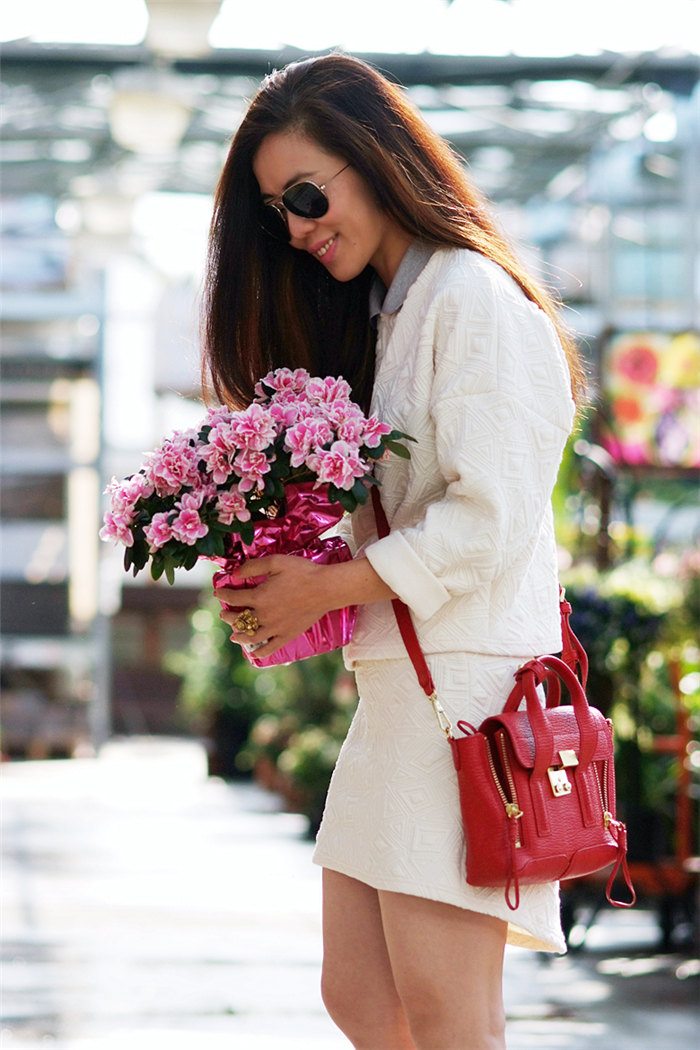 White Dress and Red 3.1 Phillip Lim Bag_7