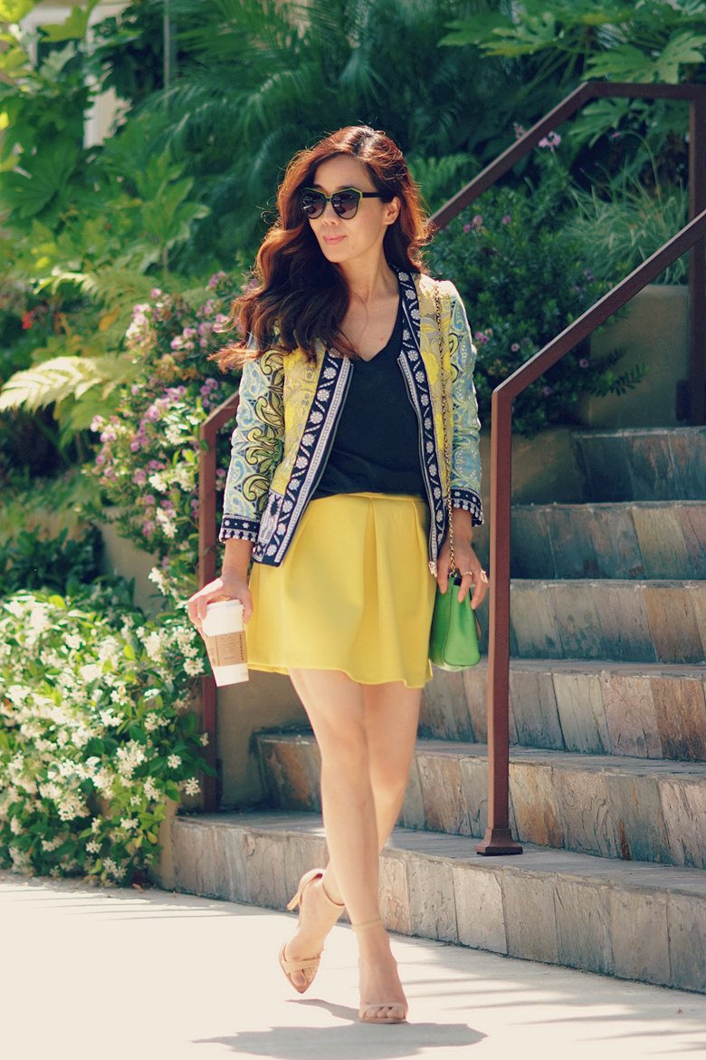 Africa Print Jacket and yellow full skirt_5