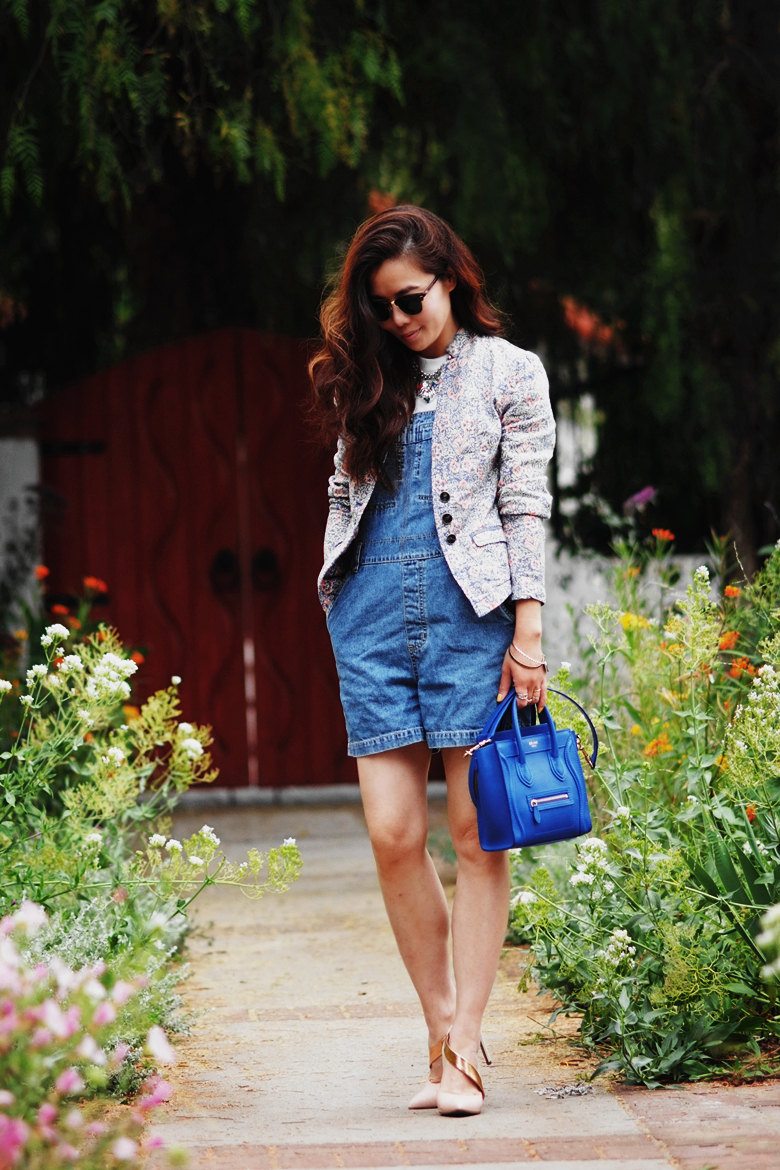 floral jacket and denim overall_5