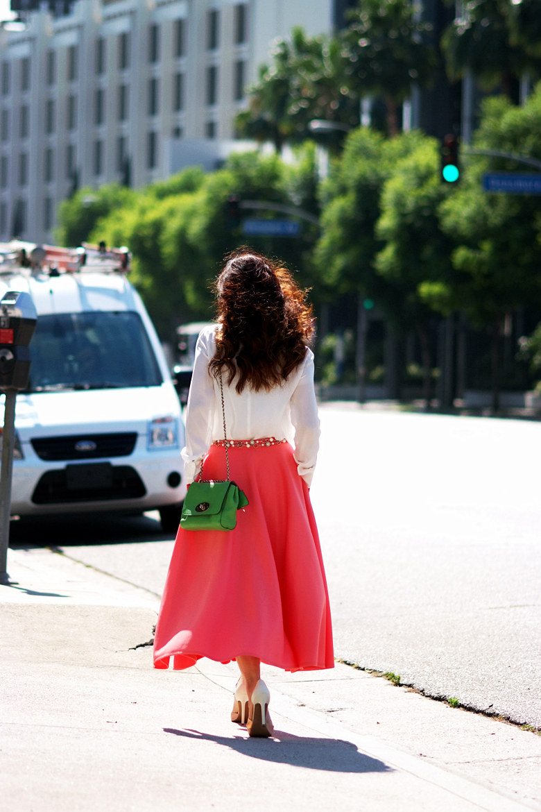 HallieDaily Peach Full Skirt and Silk _0