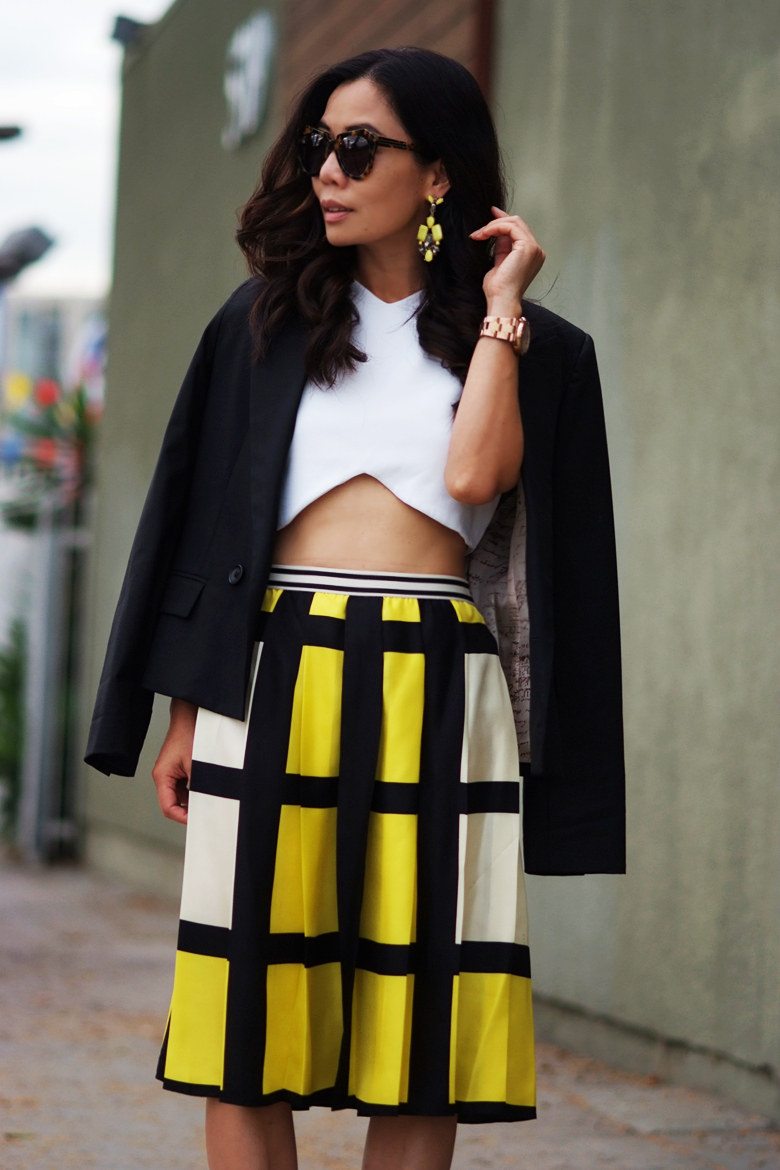 HallieDaily Marni Skirt and Statement Earrings_0