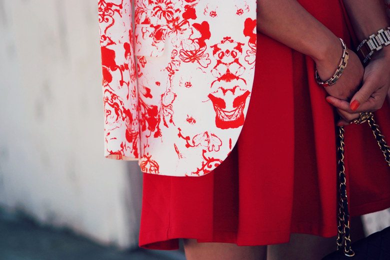 HallieDaily Red Floral n Red Dress_3