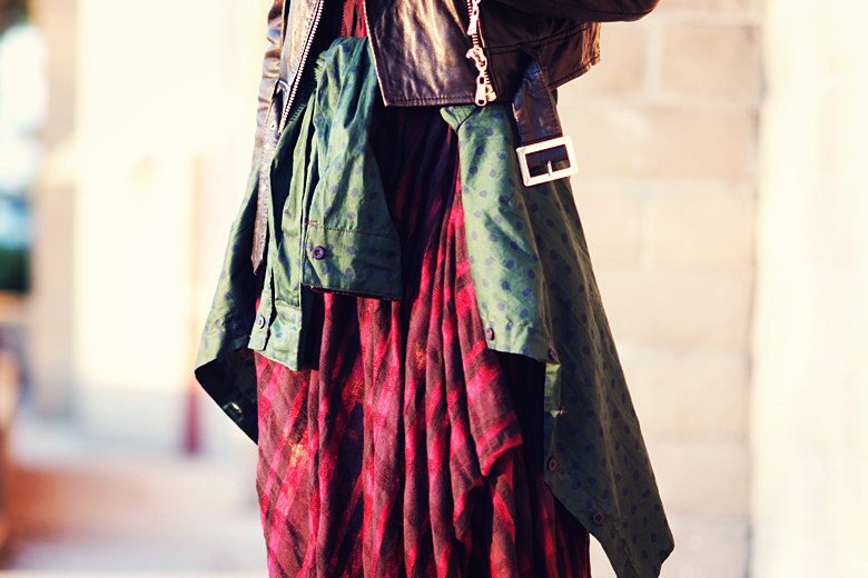 HallieDaily Fall Layers in Free People Dress and Leather Jacket_12