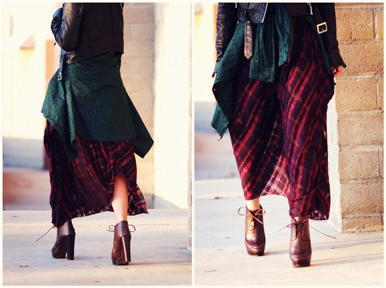 HallieDaily Fall Layers in Free People Dress and Leather Jacket_6