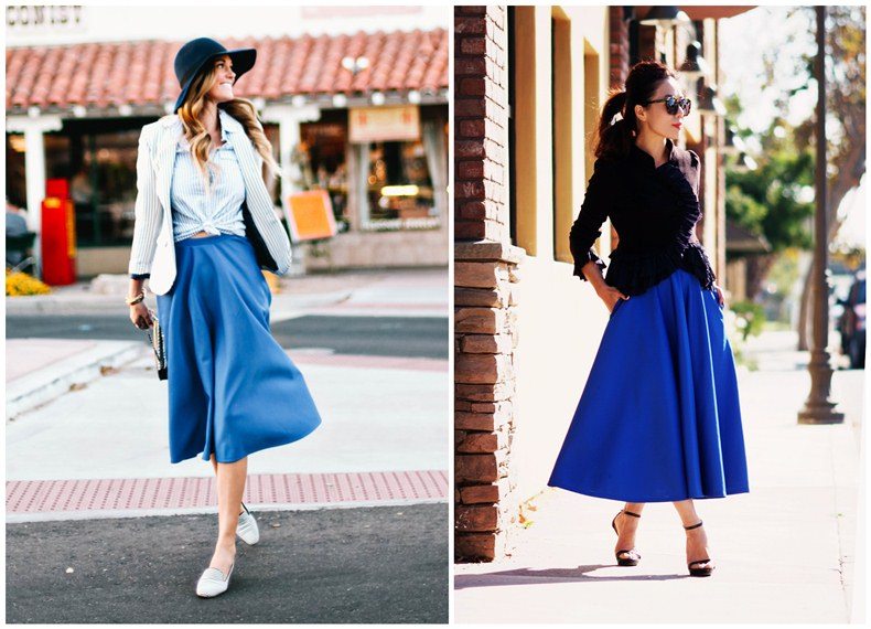 Hallie Swanson Free People Jacket and Blue Full Skirt_10