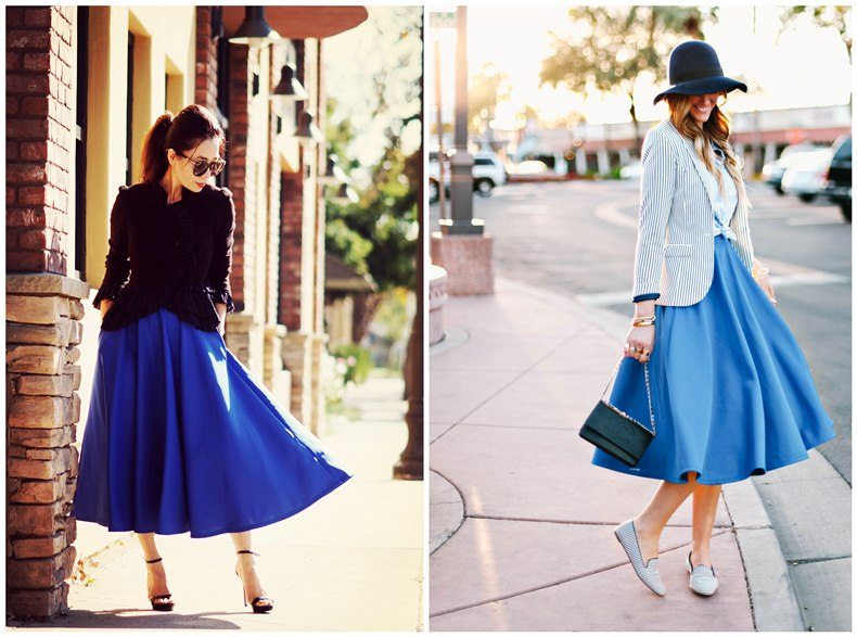 Hallie Swanson Free People Jacket and Blue Full Skirt_12