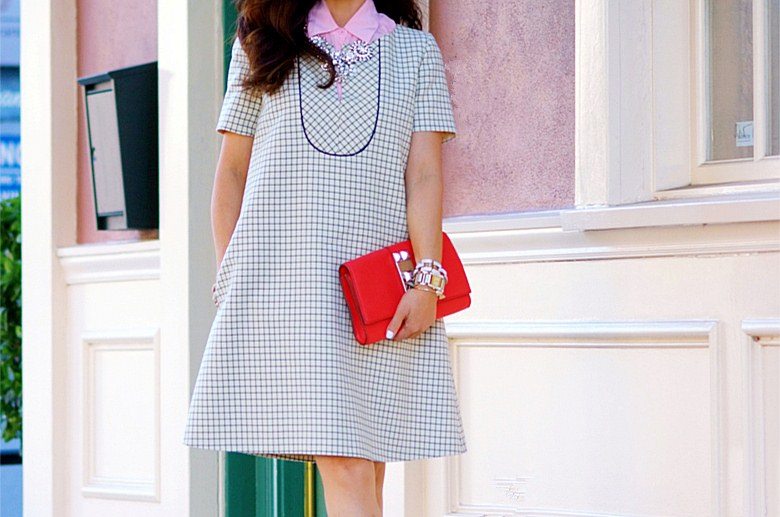 HallieSwanson Ladylike, Paul and Joe Dress, Miu Miu Shoes, Vince Camuto clutch, Stella Mccartney Sunglasses_10