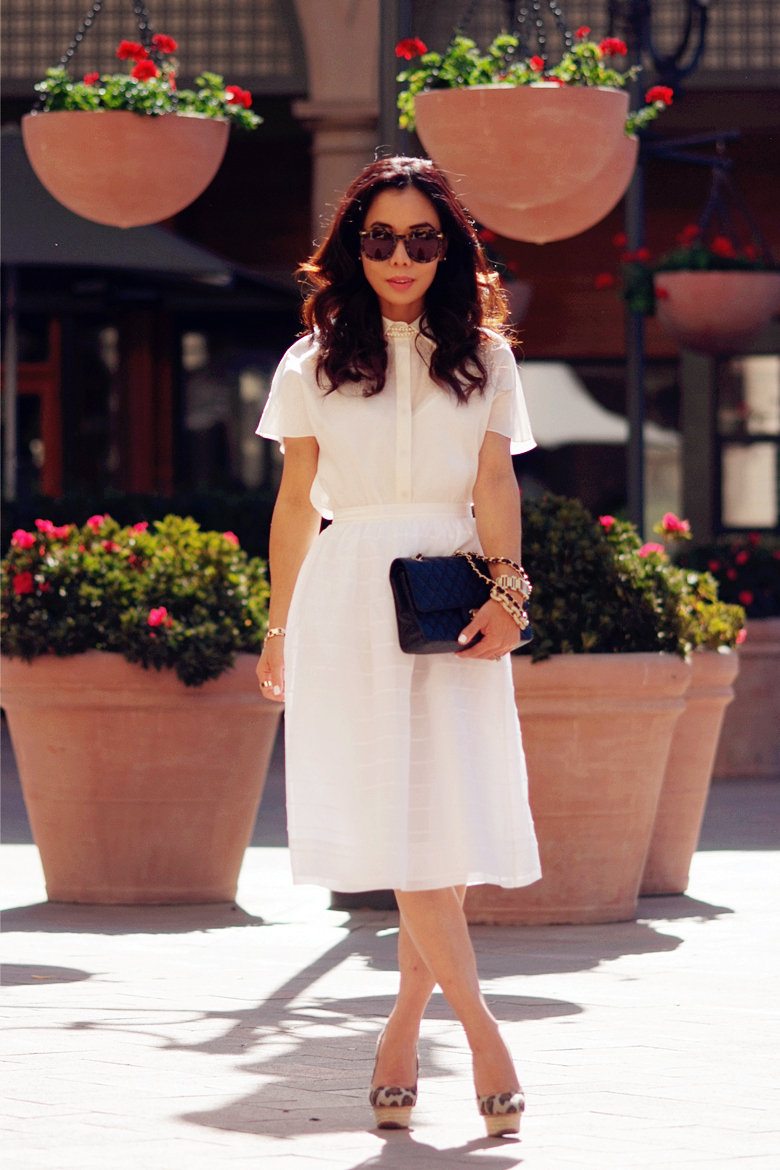 HallieSwanson Neiman Marcus Newport Beach Photo Shoot, All white look with Pink Coat and Leopard Pumps_1