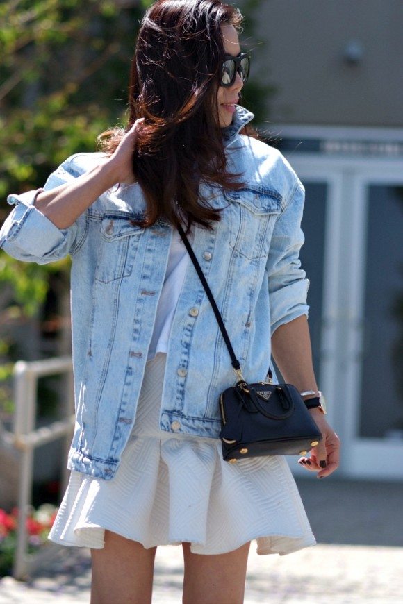 Oversized Denim and Mini Prada