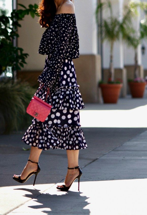 Off Shoulder Print Maxi main image 1