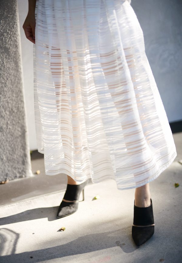 Sheer Out: Turtleneck Sweater & Midi Skirt