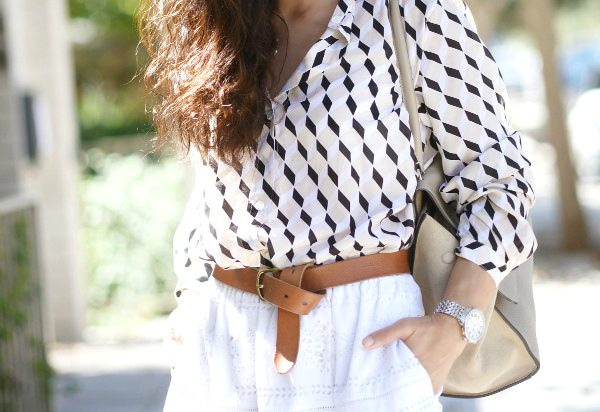 shirt and midi skirt