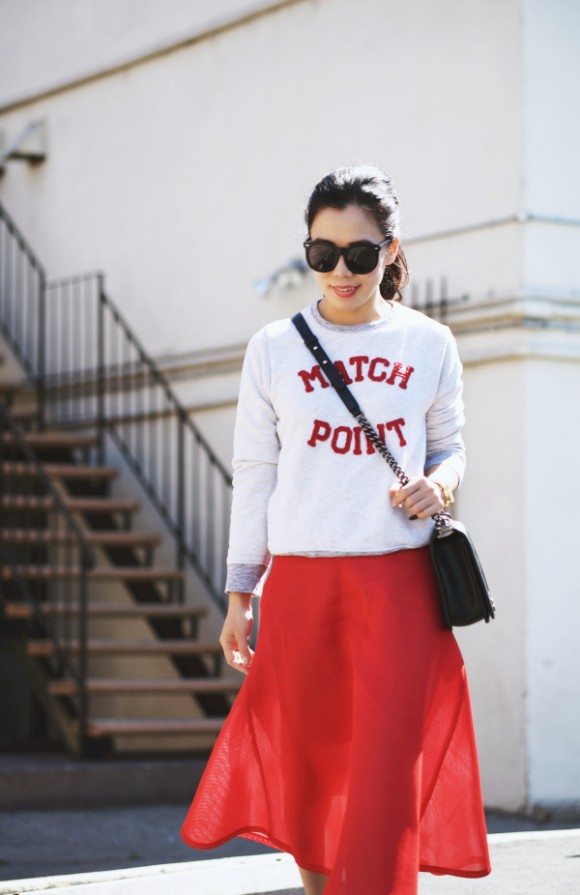 Match Point: Sweatshirt and A-Line Skirt