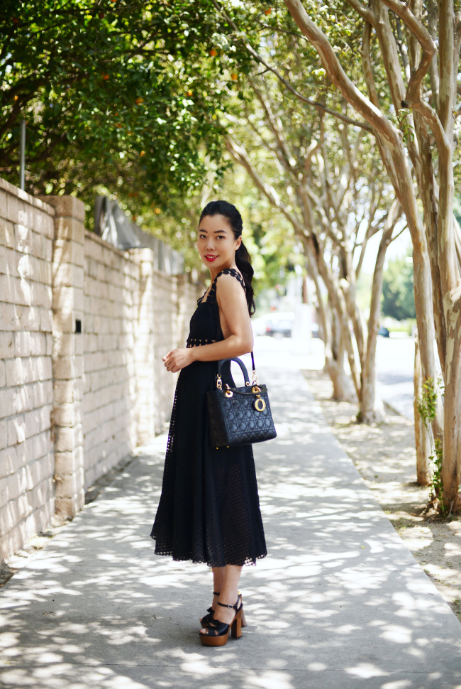 black chunky heels outfit