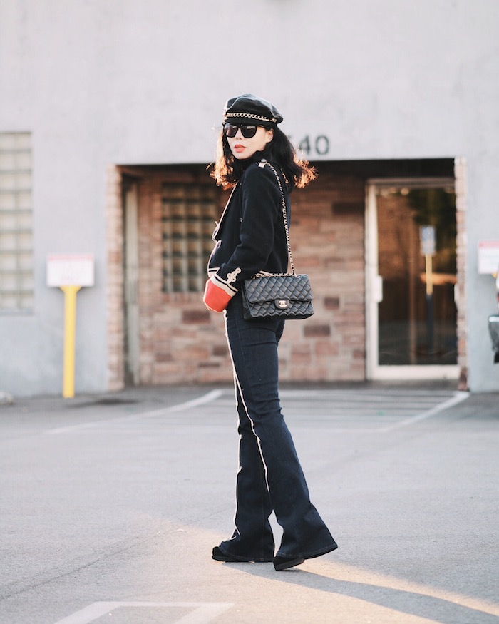 Aye Aye Captain: Stella Mccartney Military Jacket, Topshop Flare Jeans, via: HallieDaily