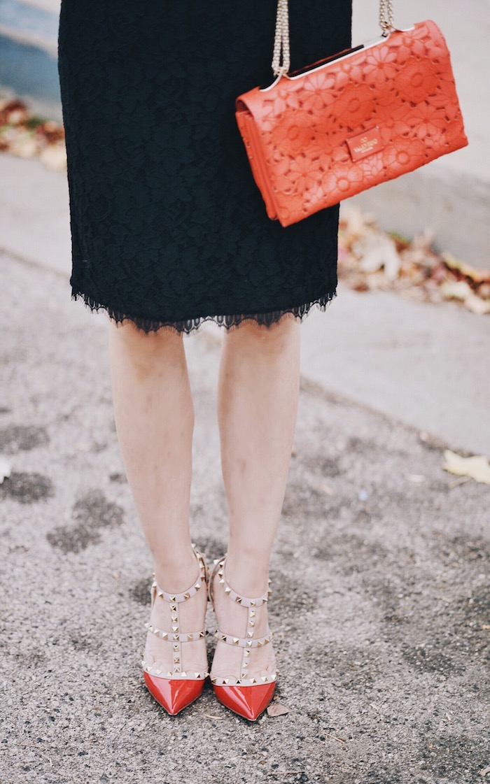 Spring Layers: DVF Black Lace Dress