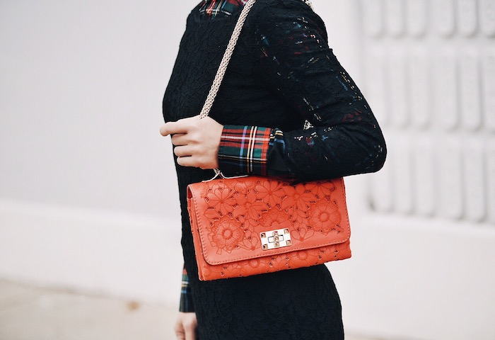 Spring Layers: DVF Black Lace Dress