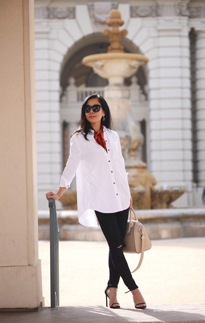 Family, Fun Day, Love, Mom & Son, White Button Down Shirt, Ripped Jeans, Givenchy Bag, Mom's Style, via: HallieDaily