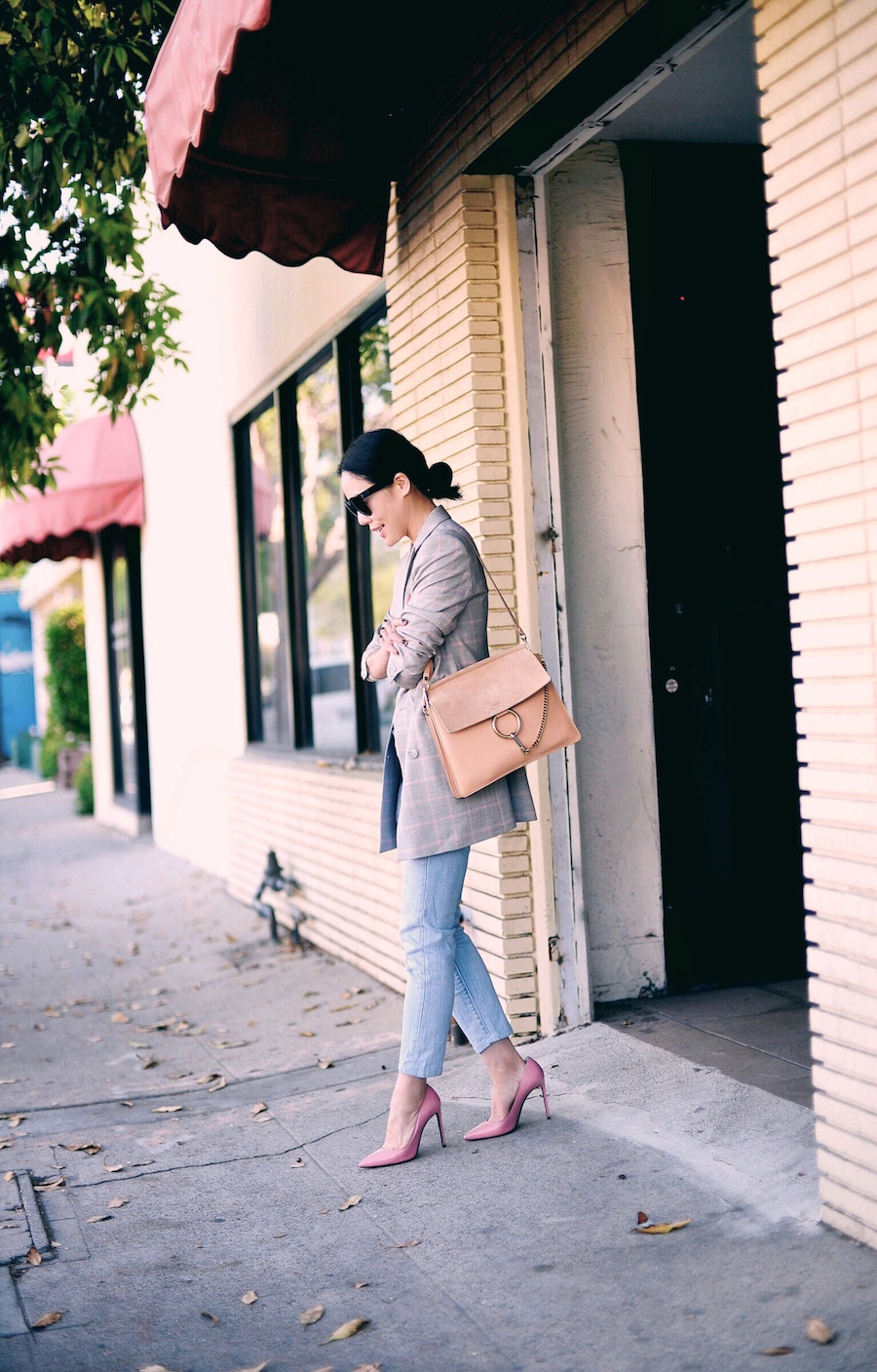 Reiss Spring Light Weight Blazer, Saint Laurent Pumps, Gap Cropped Jeans, Chloe Faye Bag, Celine Sunglasses, via: HallieDaily