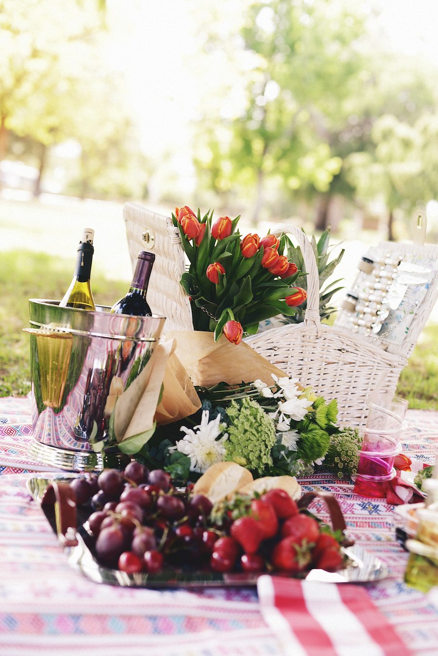 Picnic Style, Beautiful Picnic Set Up, Mom & Son Style, Alexa Chung for M&S, Floral Dress, Denim Espadrilles, via: HallieDaily