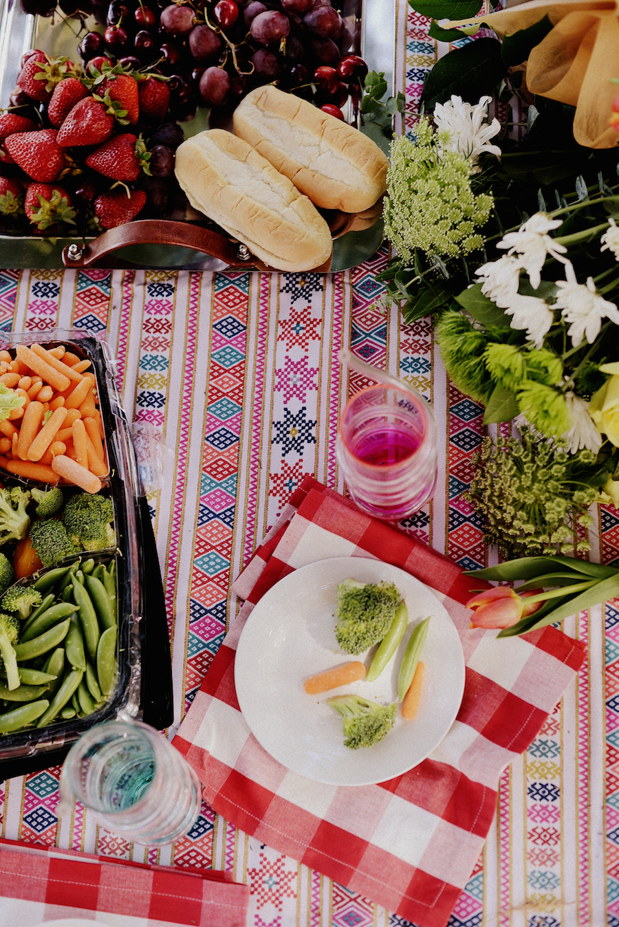 Picnic Style, Beautiful Picnic Set Up, Mom & Son Style, Alexa Chung for M&S, Floral Dress, Denim Espadrilles, via: HallieDaily