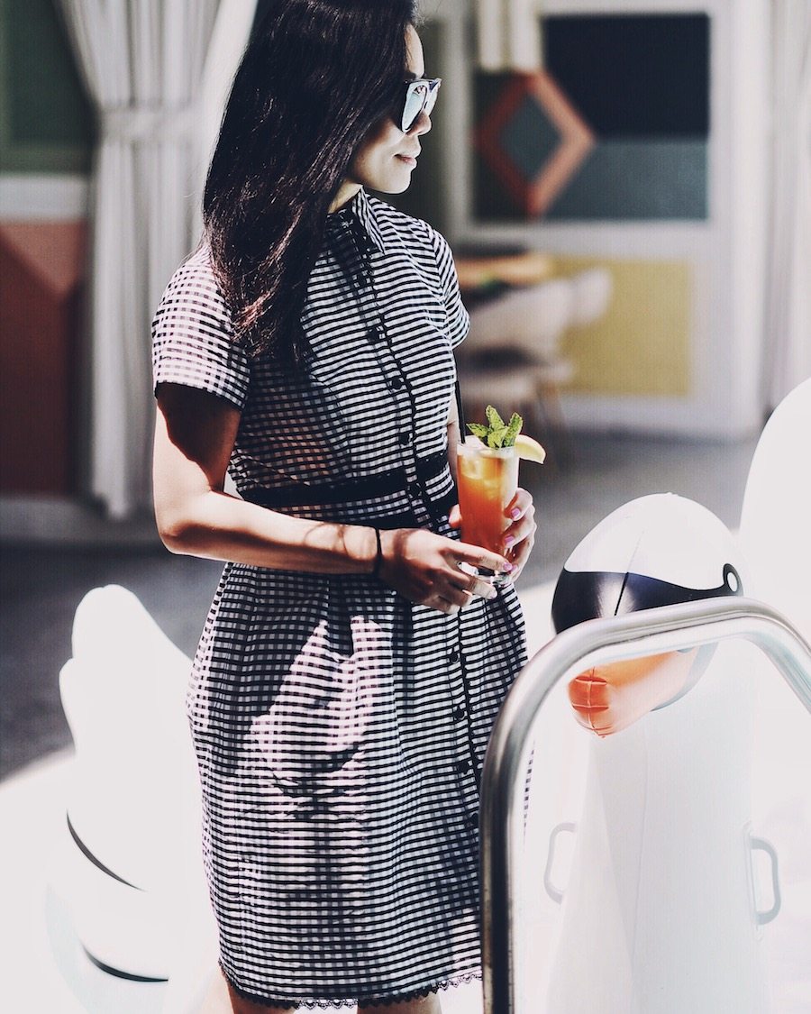 Family Weekend Fun, Sunday Brunch, Pool Party, Yummy Food, Gingham Dress, via: HallieDaily