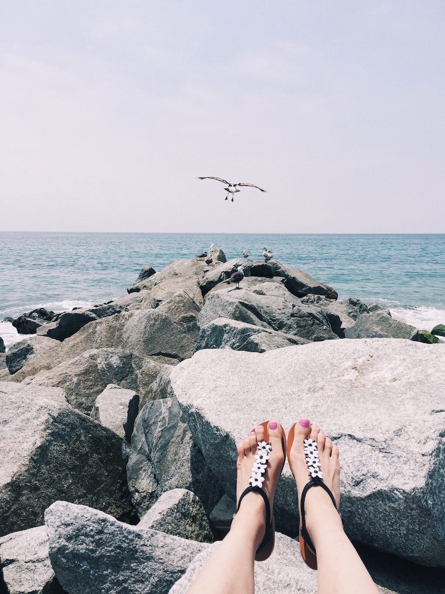 Family Beach Life, Embroidered Dress, M.Gemi Flower Sandals, Mirrored Sunglasses, Sun Hat, via: HallieDaily