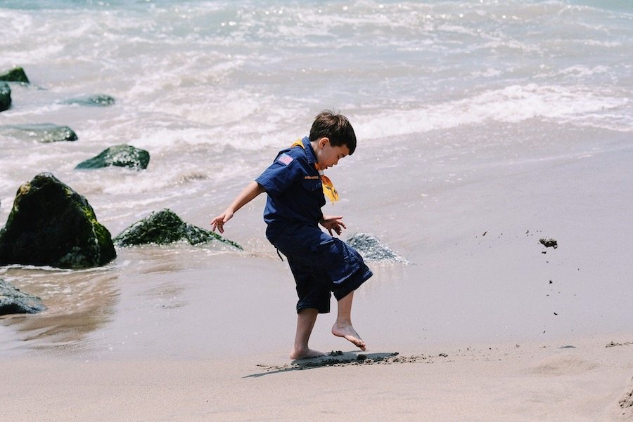 Family Beach Life, Embroidered Dress, M.Gemi Flower Sandals, Mirrored Sunglasses, Sun Hat, via: HallieDaily