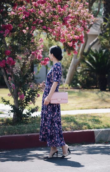 Summer Style, Floral Dress, Flowers, Pink Chanel Bag, Via: HallieDaily