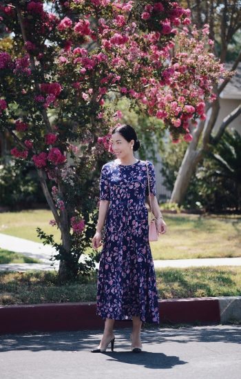 Summer Style, Floral Dress, Flowers, Pink Chanel Bag, Via: HallieDaily