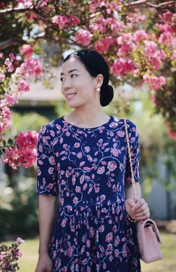 Summer Style, Floral Dress, Flowers, Pink Chanel Bag, Via: HallieDaily