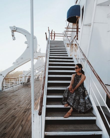 Photo taken in @thequeenmary, by @edicaves , wearing: @tracy_reese