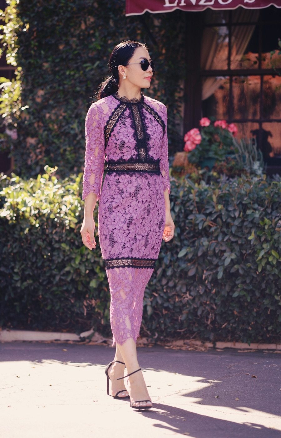 Purple Lace Dress, Weekend Getaway, Family, via: HallieDaily