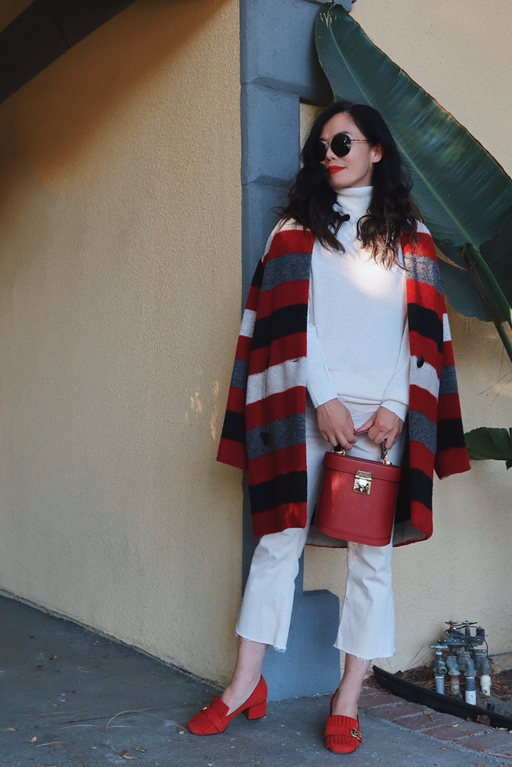 Red Striped Coat, via: HallieDaily