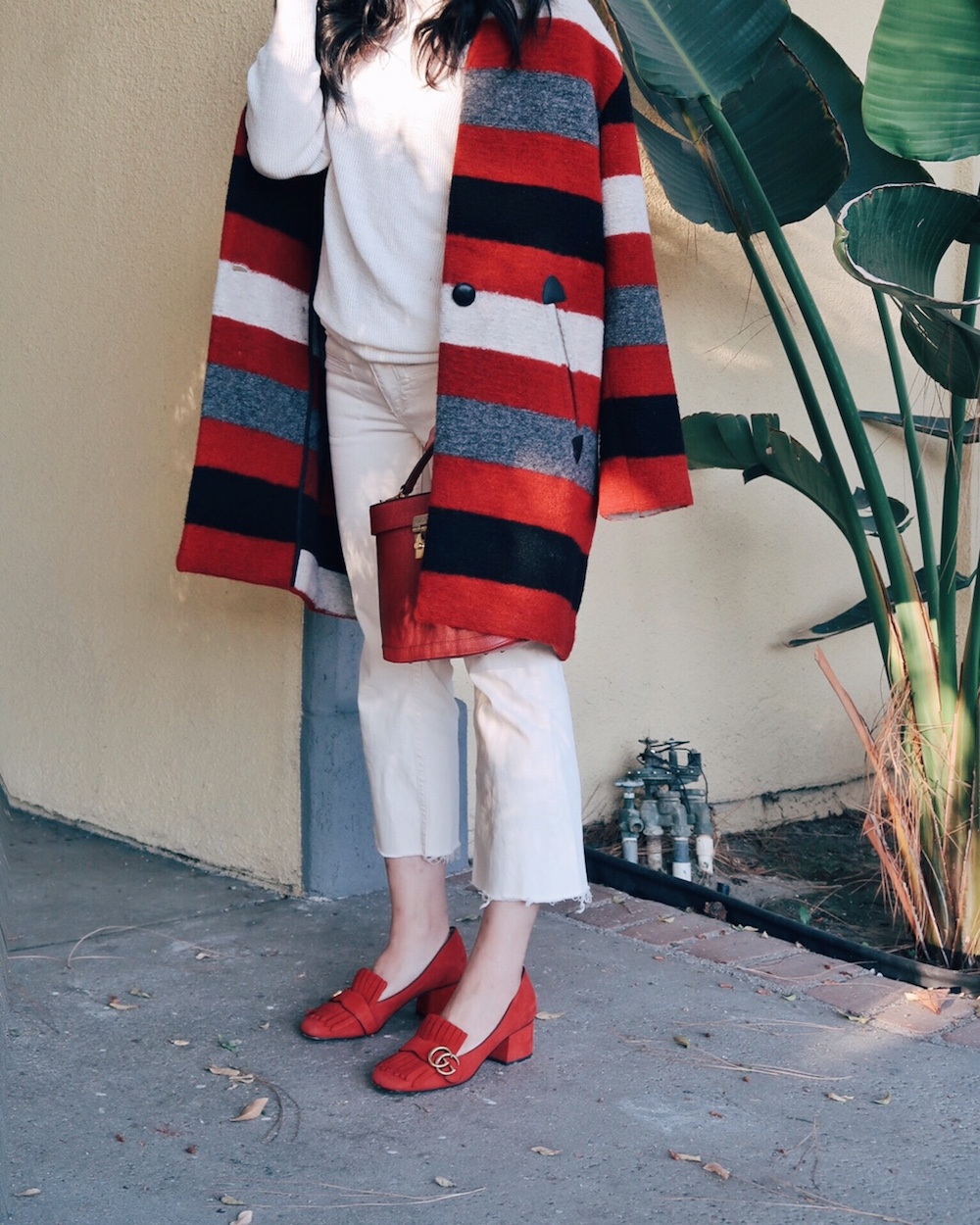 Red Striped Coat, via: HallieDaily