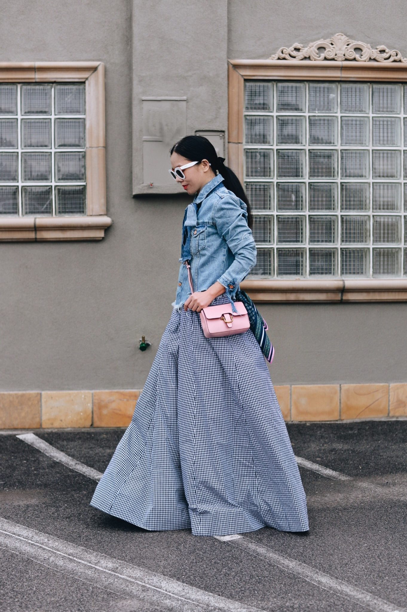 j crew gingham maxi dress