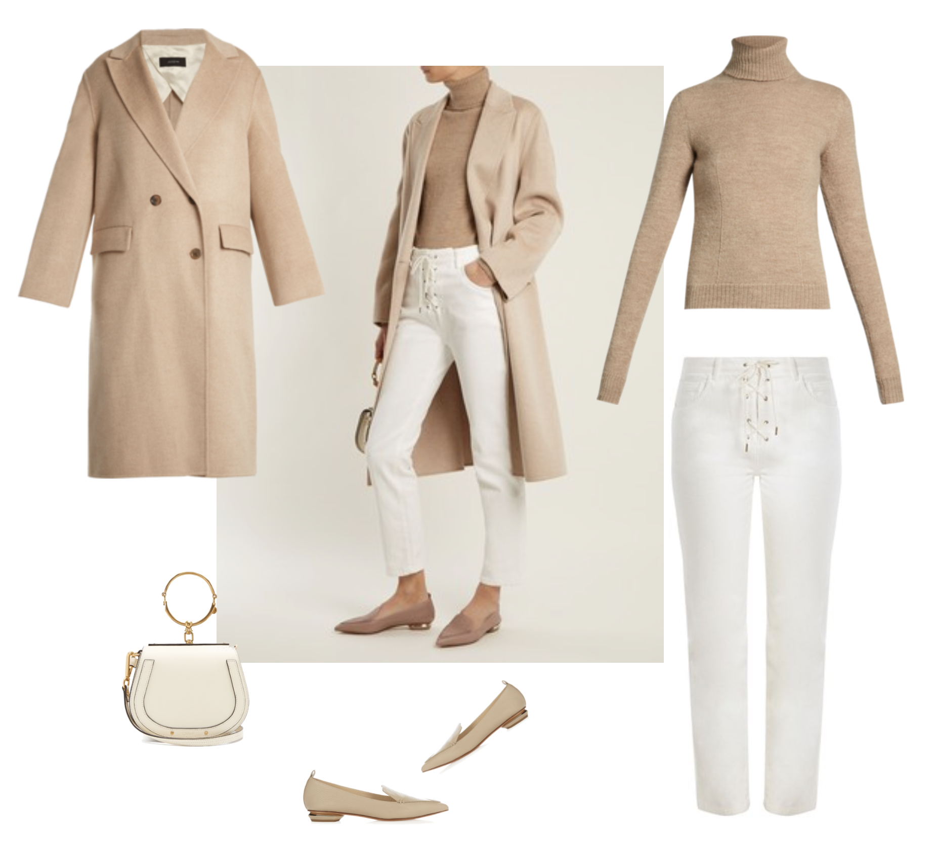 Inspiration, Winter Neutral Look, Daily Wear, Camel Coat, White Jeans ...