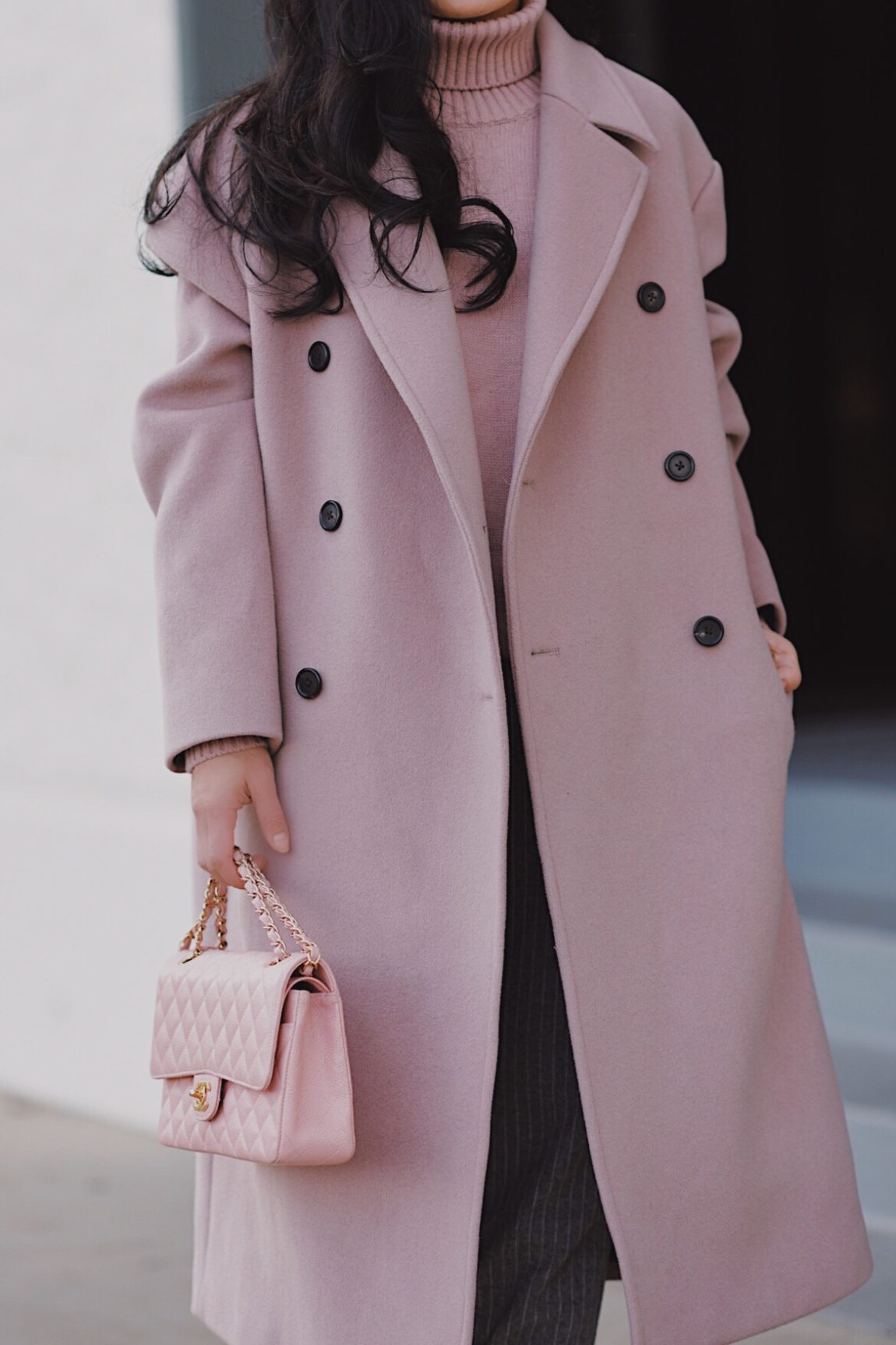 Outfit, Style, Pink Coat, Oversized Coat, Wool Pants, Checked Pants ...