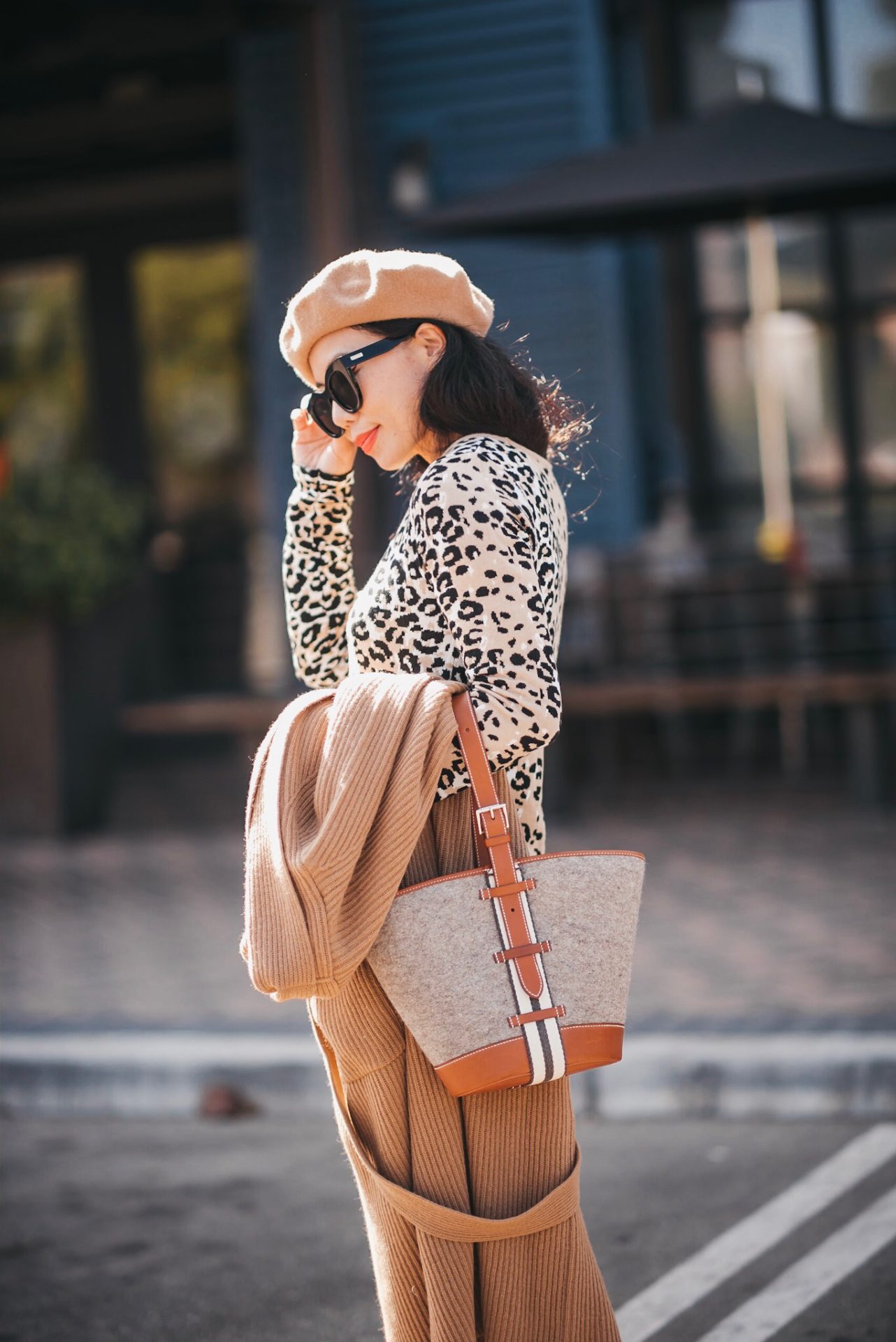 Fall Style: Animal Print Knit Dress & Oversized Cardigan