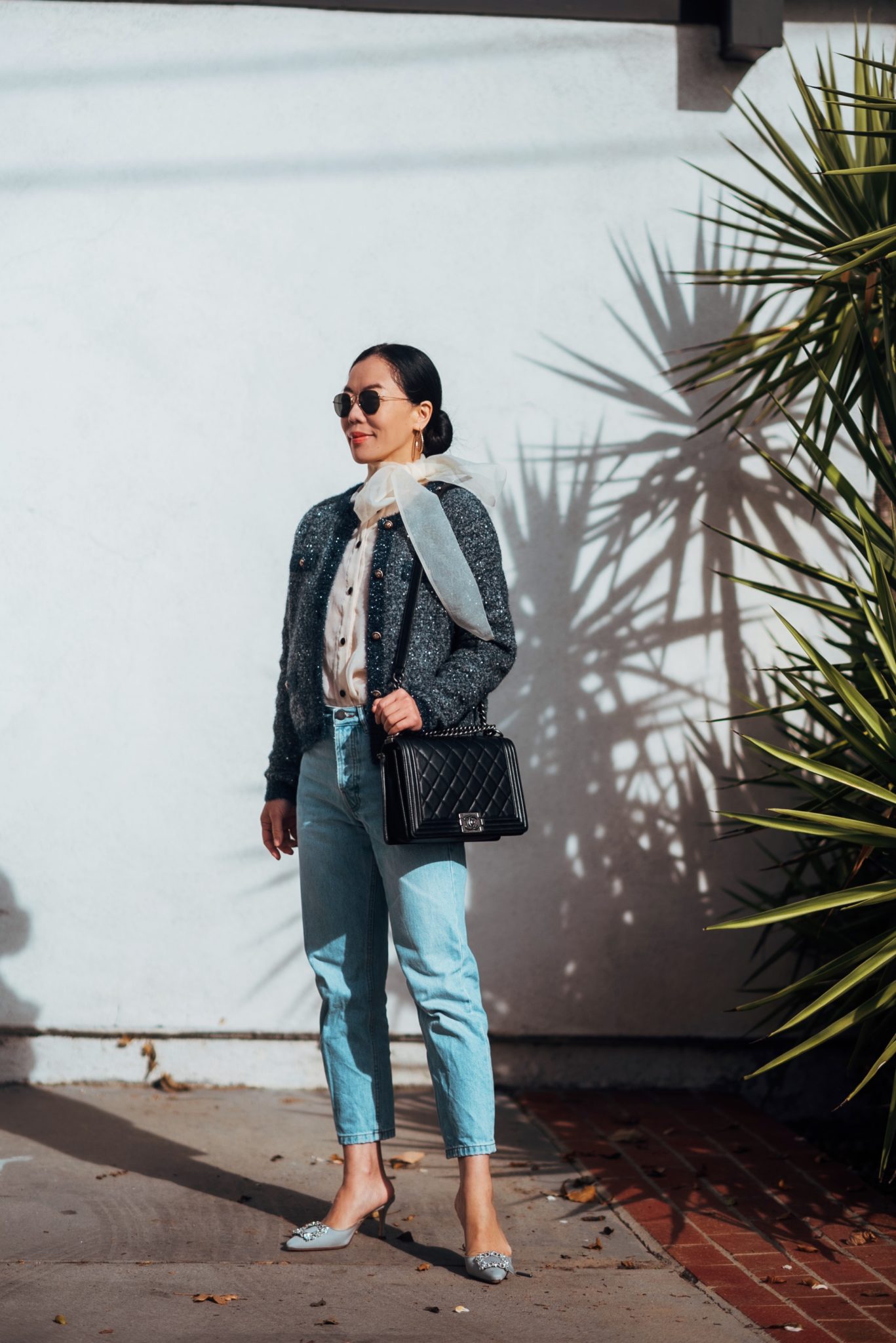 Tweed JACKET & BLUE JEANS – HallieDaily