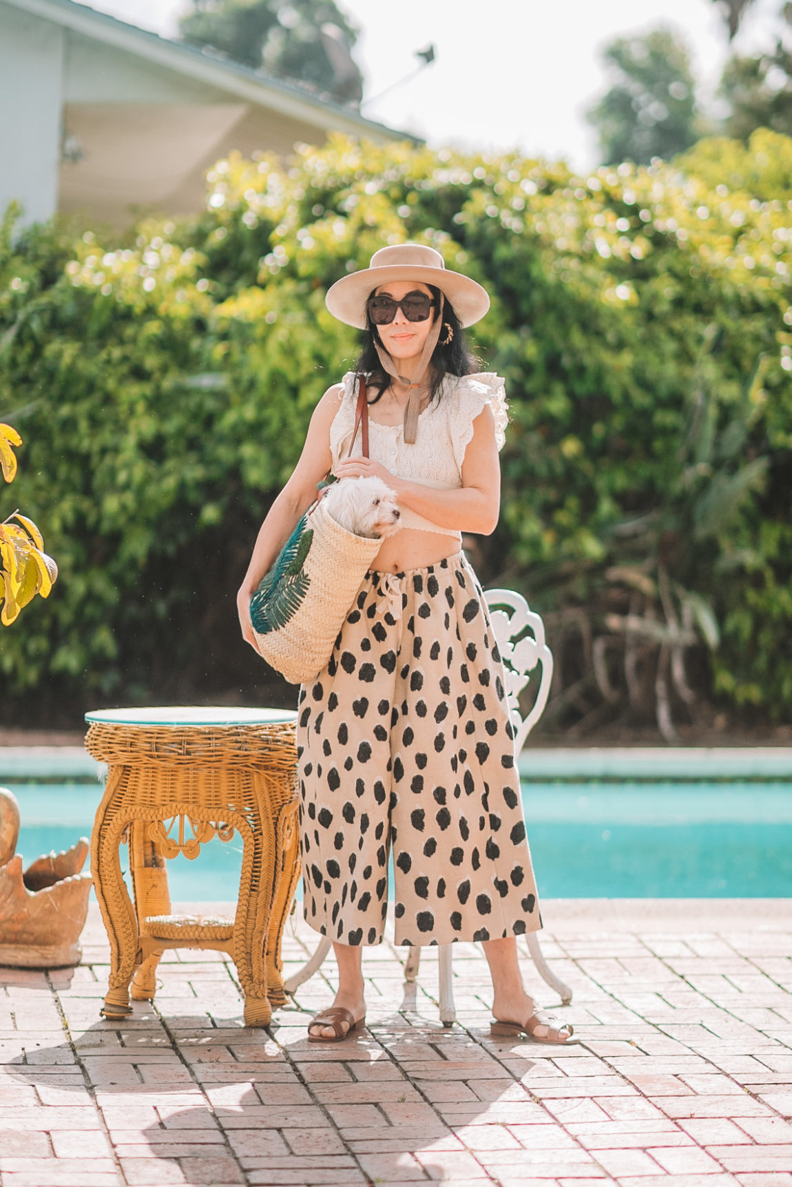 Knit Cropped Top & Wide Leg Pants