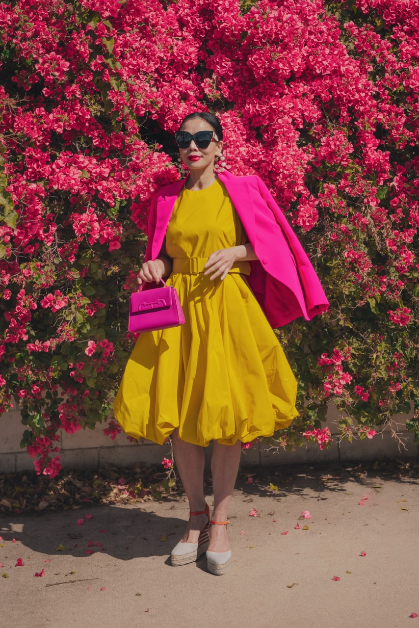 Style Tip, Colorful Style, Spring Style, CH Carolina Herrera, Spring Dress & Blazer