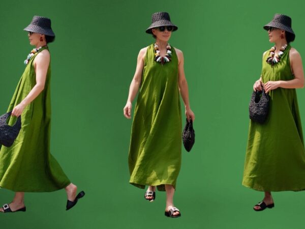 Green Linen Dress & Under $50 Bag & Sandals Finds