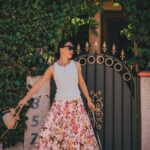 Floral Midi Skirt & Knit Tank Top