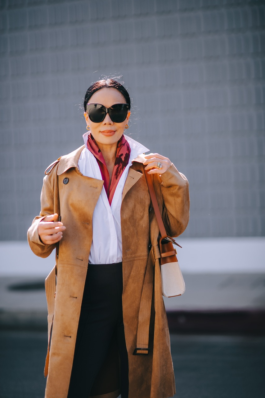 Fall Style in Faux Suede Trench & Kick Cropped Pants