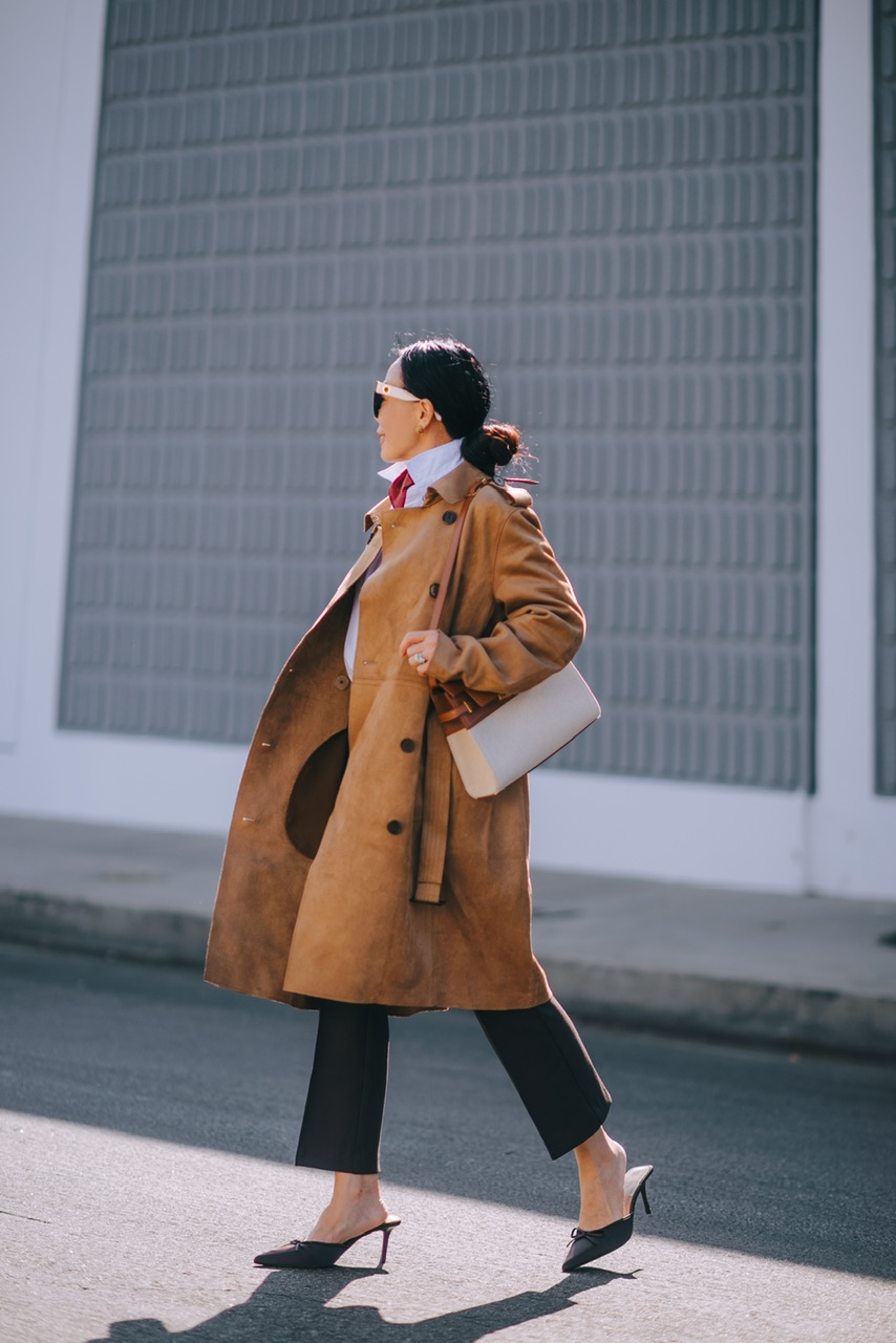 Fall Style in Faux Suede Trench & Kick Cropped Pants