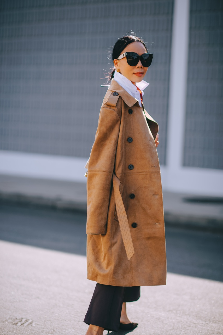 Fall Style in Faux Suede Trench & Kick Cropped Pants